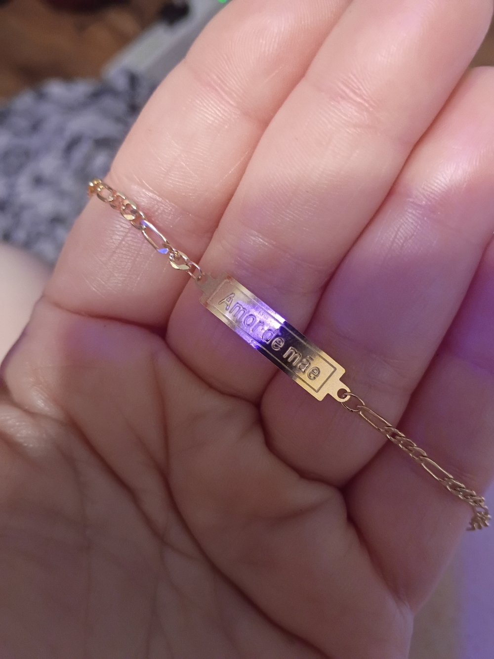 Gold Nameplate Bracelet "amore mia" - Women Jewelry